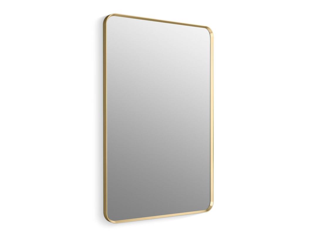 Essential 30'' x 45'' rectangular framed mirror - Moderne Brushed Gold by Kohler