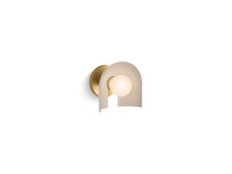 Kohler Jabot One Light Sconce | E26 Medium Base | Damp Location Rated | Dimmable - Biscuit Satin With Brushed Moderne Brass - image 4