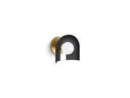 Kohler Jabot One Light Sconce | E26 Medium Base | Damp Location Rated | Dimmable - Biscuit Satin With Brushed Moderne Brass - image 3