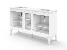 Seer 60'' bathroom vanity cabinet with sinks and quartz top - image 25