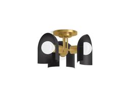 Jabot 3-13/16'' flush-mount - Biscuit Satin With Brushed Moderne Brass - image 3