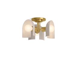 Jabot 3-13/16'' flush-mount - Biscuit Satin With Brushed Moderne Brass - image 4