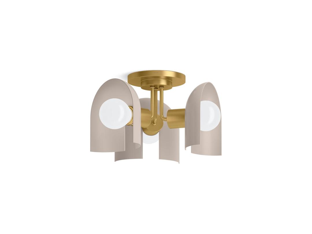 Jabot 3-13/16'' flush-mount - Biscuit Satin With Brushed Moderne Brass by Kohler