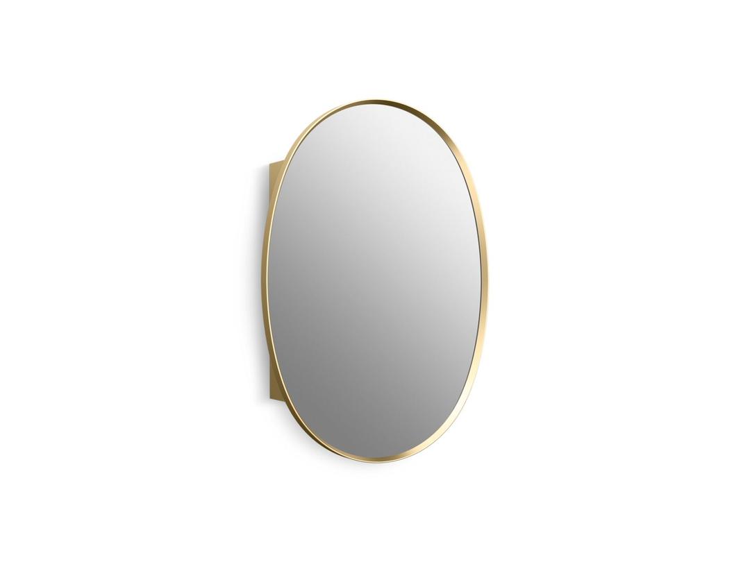 Verdera 24'' x 34'' oval framed medicine cabinet - Moderne Brushed Gold by Kohler