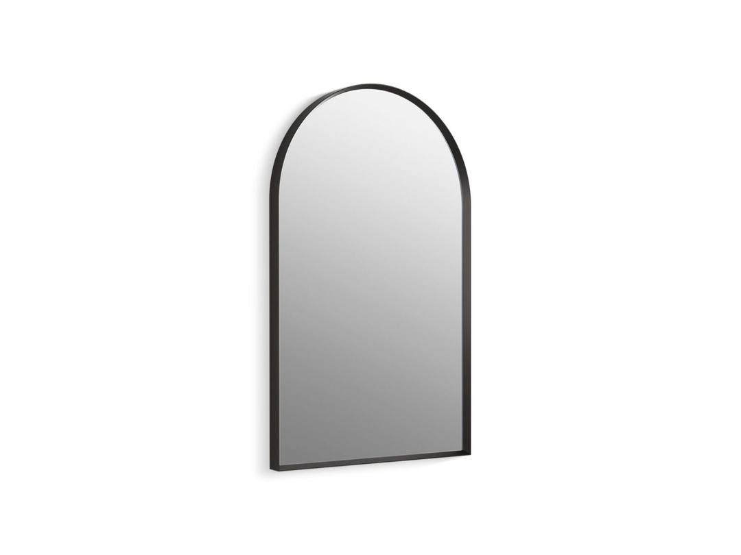 Essential 20'' x 32'' arched framed mirror - Matte Black by Kohler