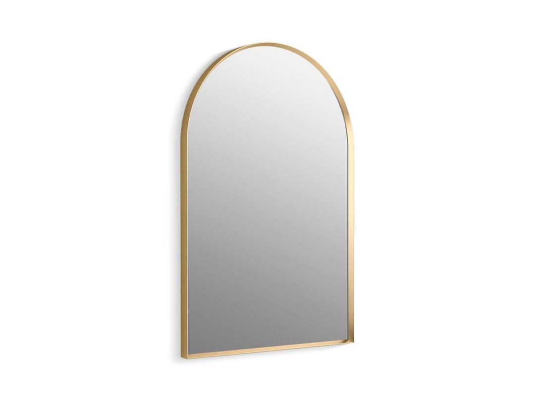 Essential 24'' x 36'' arched framed mirror - Moderne Brushed Gold by Kohler