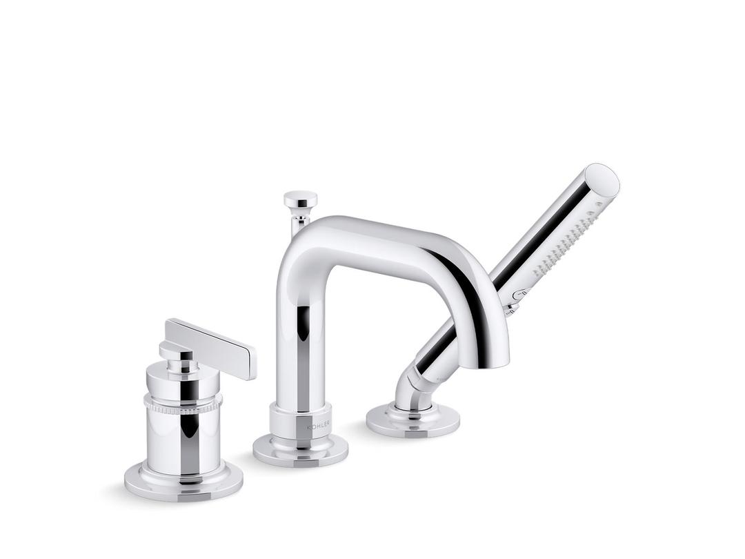 CastiaE by Studio McGee Deck-mount bath faucet with handshower by Kohler