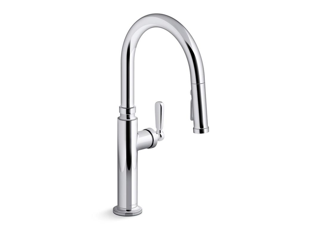 EdalynE by Studio McGee Pull-down kitchen sink faucet with three-function sprayhead - Polished Chrome by Kohler