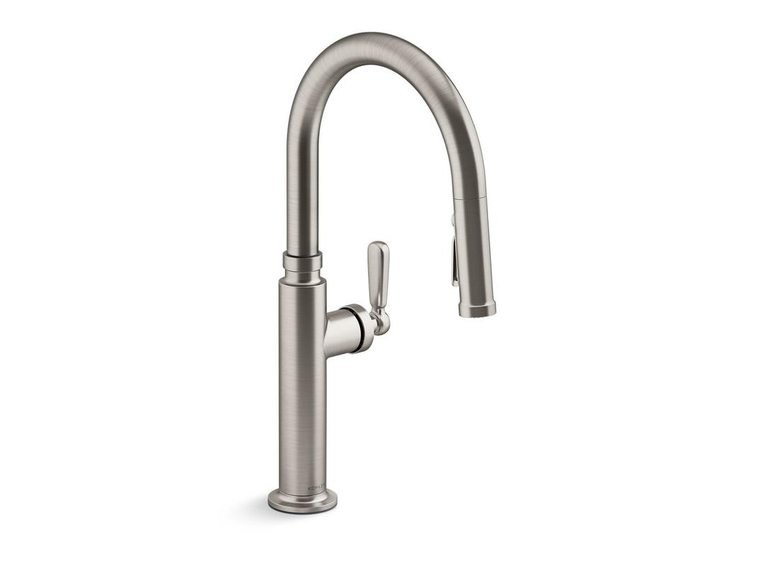 EdalynE by Studio McGee Pull-down kitchen sink faucet with three-function sprayhead - Vibrant Stainless by Kohler