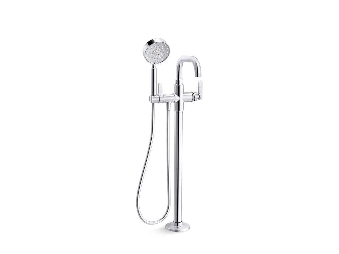 CastiaE by Studio McGee Floor-mount bath filler trim with handshower by Kohler