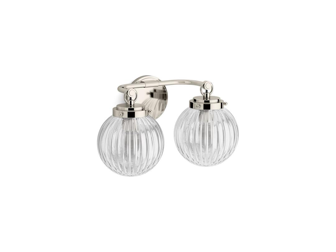 EmbraE by Studio McGee Two-light sconce - Polished Nickel by Kohler