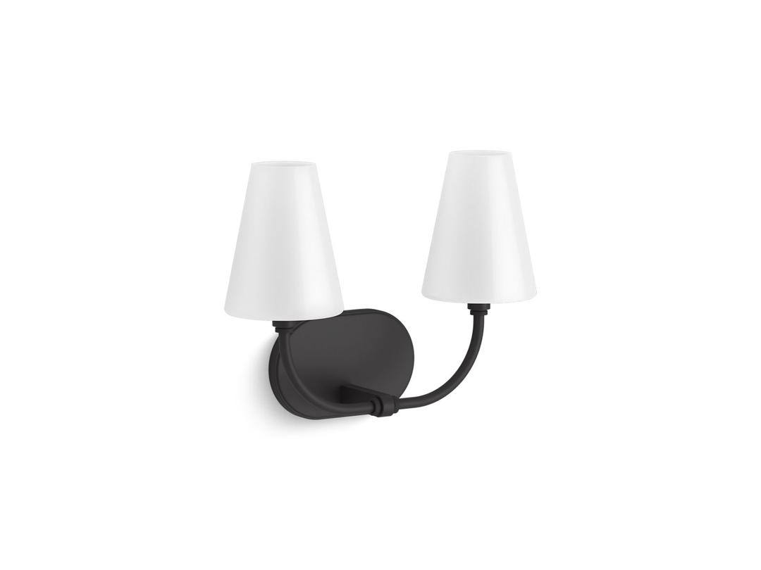 Kohler Kernene By Studio Mcgee Two-light Sconce - Matte Black by Kohler