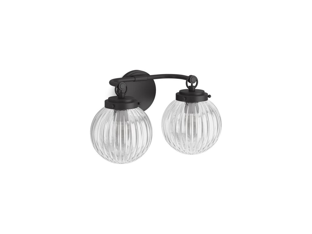 EmbraE by Studio McGee Two-light sconce - Matte Black by Kohler