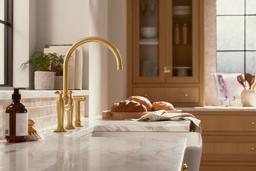 EdalynE by Studio McGee Two-hole bridge kitchen sink faucet with side sprayer - image 10
