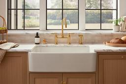 EdalynE by Studio McGee Two-hole bridge kitchen sink faucet with side sprayer - image 7