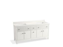 MalinE by Studio McGee 72'' bathroom vanity cabinet with sinks and quartz top - image 2