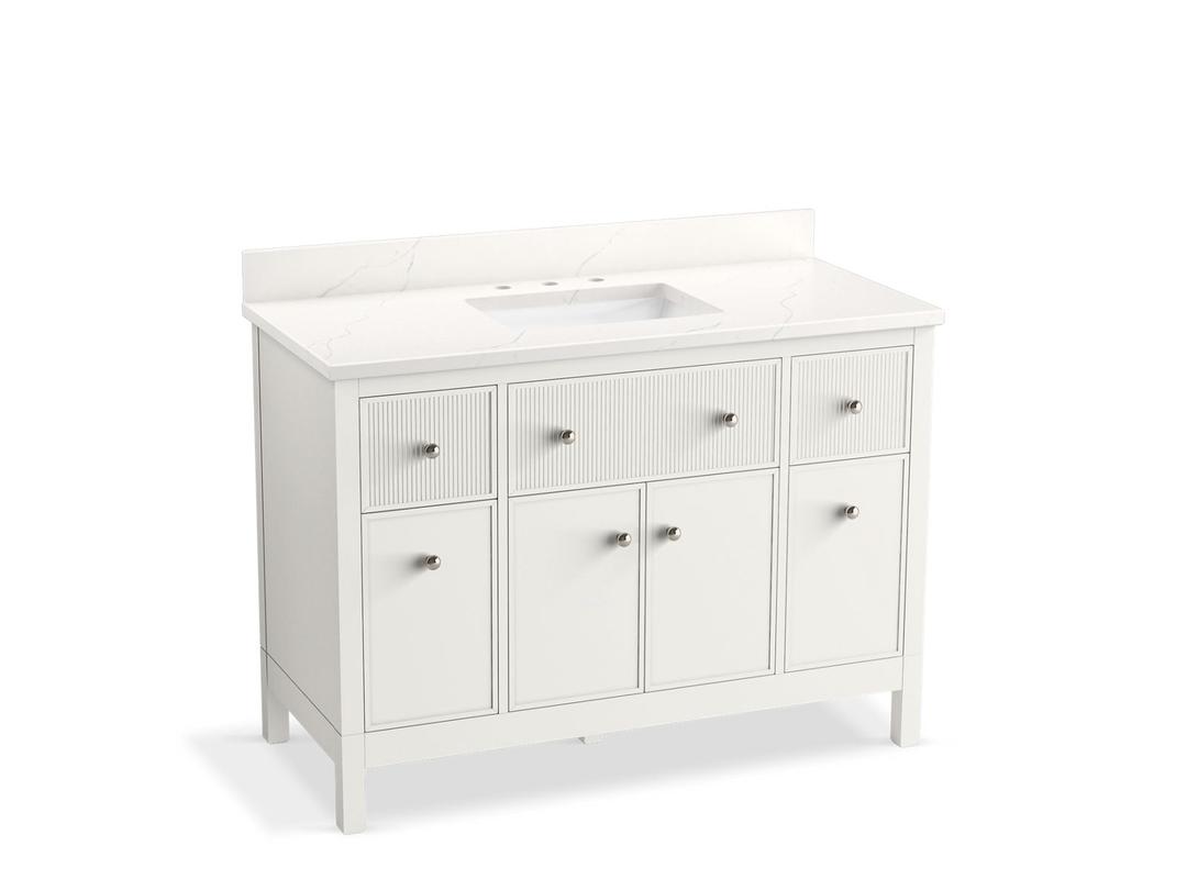 MalinE by Studio McGee 48'' bathroom vanity cabinet with sink and quartz top by Kohler