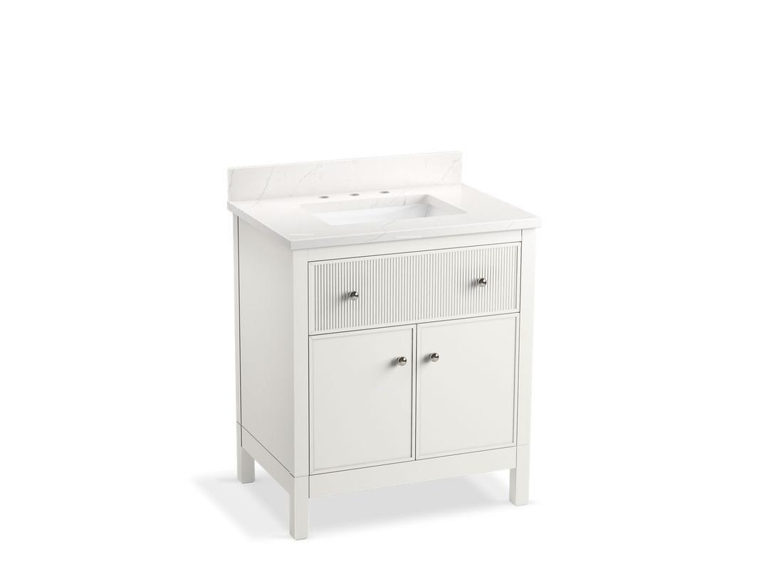 MalinE by Studio McGee 30'' bathroom vanity cabinet with sink and quartz top by Kohler