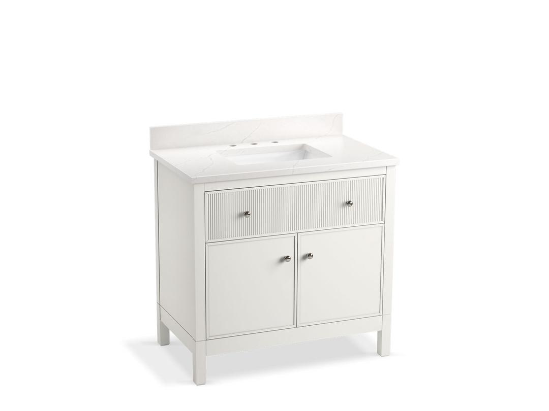 MalinE by Studio McGee 36'' bathroom vanity cabinet with sink and quartz top by Kohler