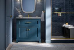 36'' bathroom vanity cabinet with sink and quartz top - image 17