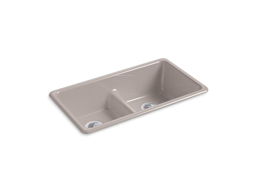 Kohler Iron/tones Smart Divide 33'' Top-/undermount Double-bowl Kitchen Sink - Truffle by Kohler