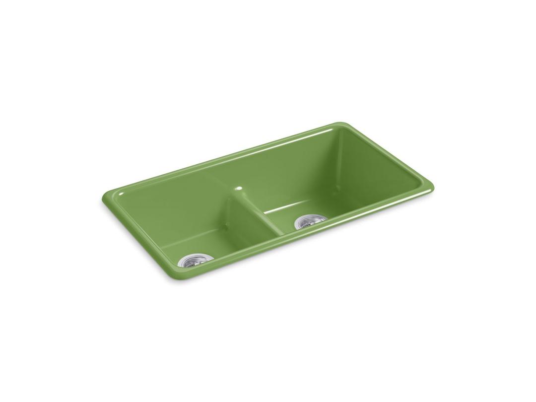 Kohler Iron/tones Smart Divide 33'' Top-/undermount Double-bowl Kitchen Sink - Fresh Green by Kohler