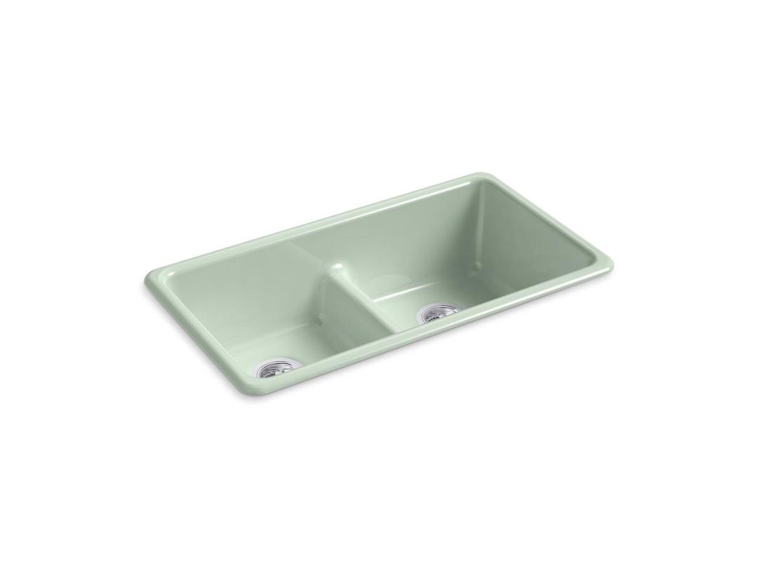 Kohler Iron/tones Smart Divide 33'' Top-/undermount Double-bowl Kitchen Sink - Aspen Green by Kohler