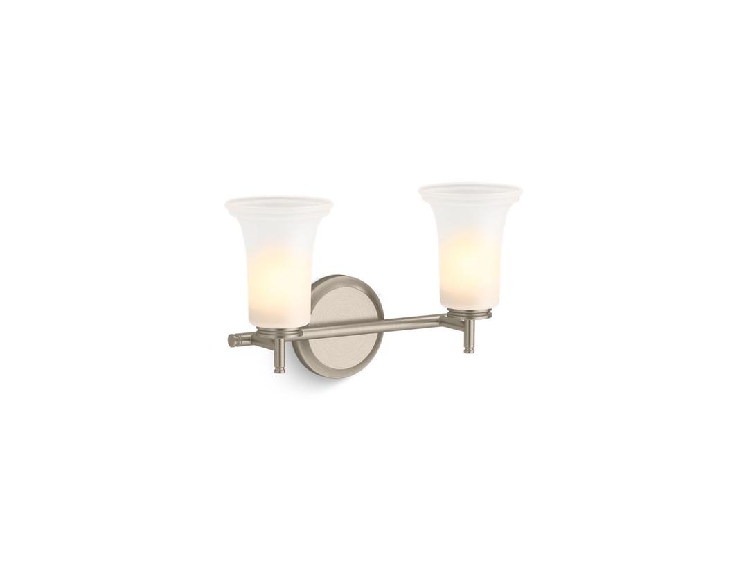 Bellera Two-light sconce with frosted shades by Kohler
