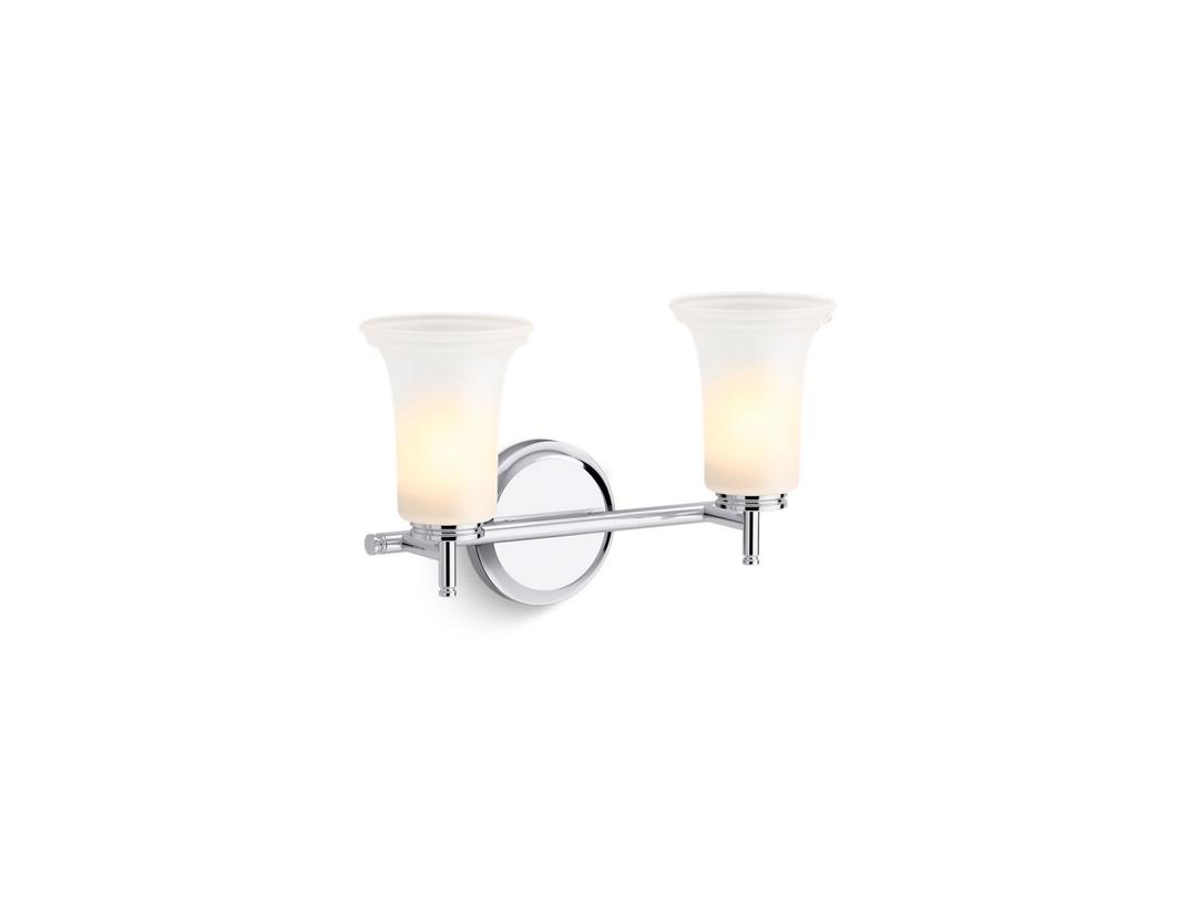 Bellera Two-light sconce with frosted shades by Kohler