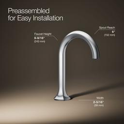 Occasion Bathroom sink faucet spout with Cane design, 1.2 gpm - image 19