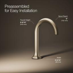 Occasion Bathroom sink faucet spout with Cane design, 1.2 gpm - image 24
