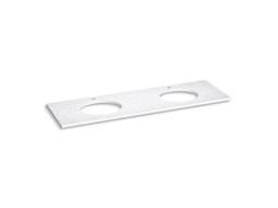 Silestone 73'' quartz vanity top with two oval cutouts - image 1