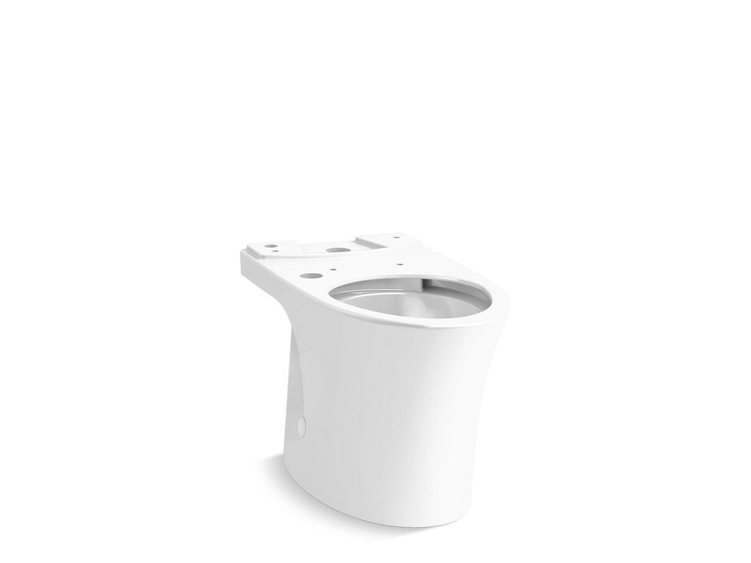 Elongated toilet bowl with skirted trapway - White by Kohler