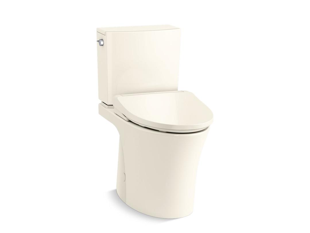 Hidden cord two-piece elongated toilet with skirted trapway, 1.28 gpf - Biscuit by Kohler