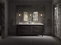 Silestone 73'' quartz vanity top with two oval cutouts - image 8