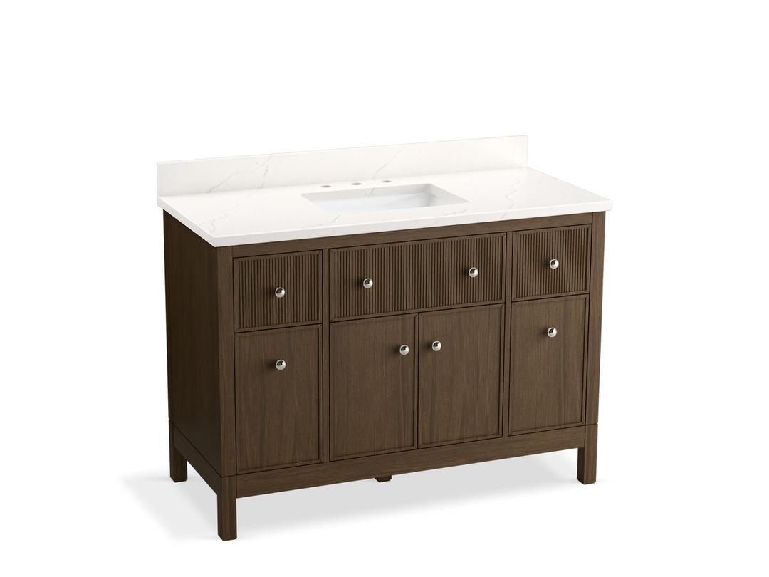 48'' bathroom vanity cabinet with sink and quartz top by Kohler