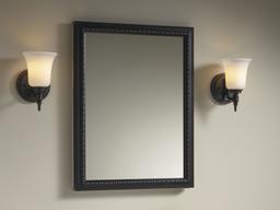 20'' W x 26'' H aluminum single-door medicine cabinet with oil-rubbed bronze framed mirror door - image 2