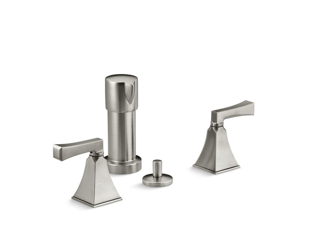 Kohler Memoirs Stately Vertical Spray Bidet Faucet with Deco Lever Handles - Vibrant Brushed Nickel by Kohler
