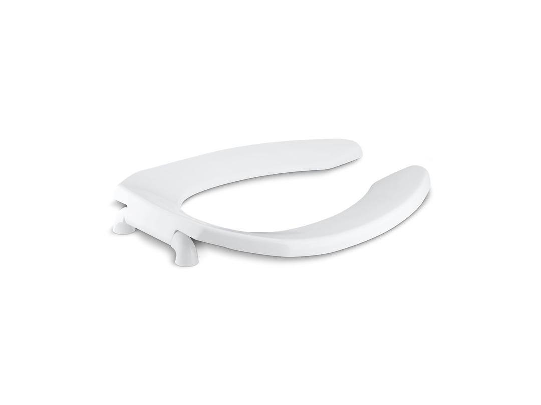 Kohler Lustrae Commercial Elongated Toilet Seat with Antimicrobial Agent and Check Hinge - White by Kohler