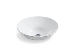 Conical Bell vessel or wall-mount bathroom sink with glazed underside - image 1