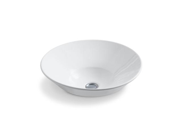 Conical Bell vessel or wall-mount bathroom sink with glazed underside