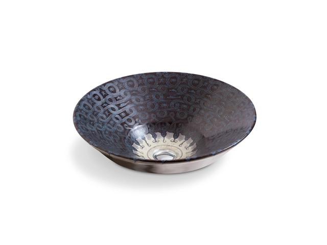 Serpentine BronzeE Conical Bell 16-1/4'' round vessel bathroom sink, no overflow