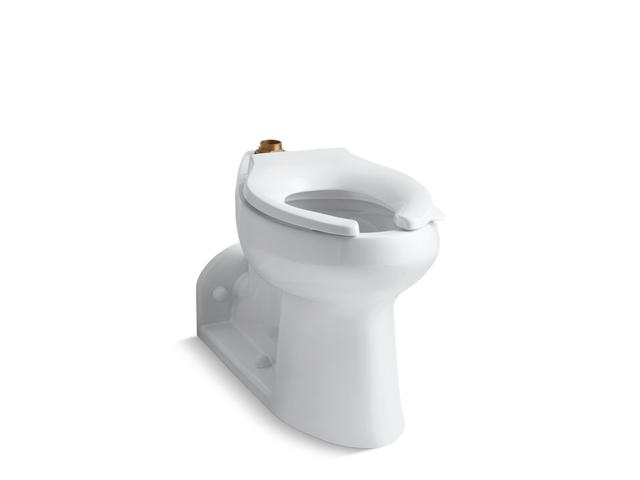 AngleseyE Floor-mount top spud flushometer bowl with exposed trapway