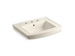 Archer Pedestal bathroom sink with 8'' widespread faucet holes - image 3