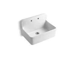GilfordE 30'' top-/wall-mount single-bowl farmhouse kitchen sink - White - image 1