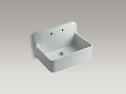 GilfordE 30'' top-/wall-mount single-bowl farmhouse kitchen sink - White - image 4