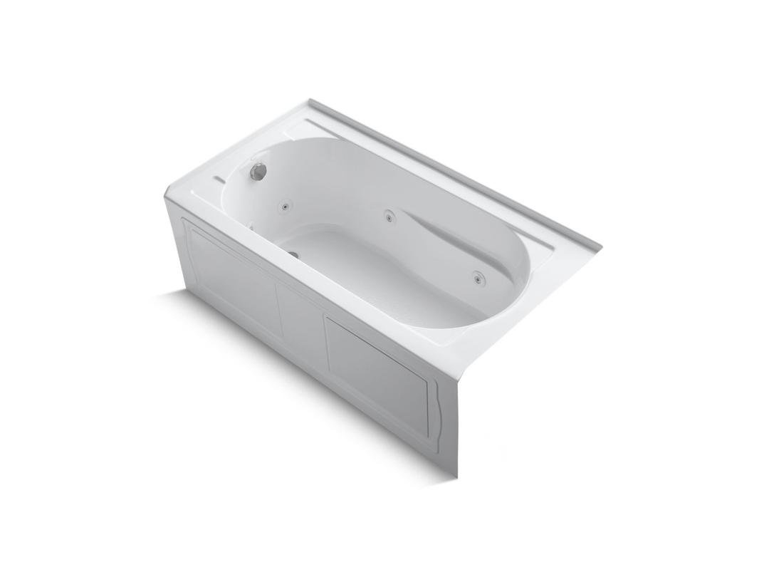 Devonshire 60'' x 32'' alcove heated whirlpool bath, left drain by Kohler