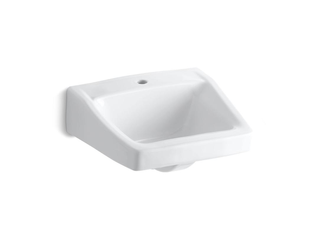 ChesapeakeE 19-1/4'' x 17-1/4'' wall-mount/concealed arm carrier bathroom sink with single faucet hole by Kohler