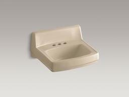 GreenwichE 20-3/4'' x 18-1/4'' wall-mount/concealed arm carrier bathroom sink with 4'' centerset faucet holes and no overflow - White - image 2