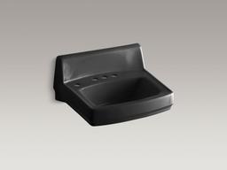 GreenwichE 20-3/4'' x 18-1/4'' wall-mount/concealed arm carrier bathroom sink with 4'' centerset faucet holes, no overflow and left-hand soap dispenser hole - White - image 4